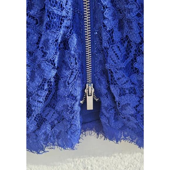 Diane Von Furstenberg Dress 4 DVF Navy Blue Lace Zarita 3/4 Sleeve Mini Back Zip - Picture 9 of 16